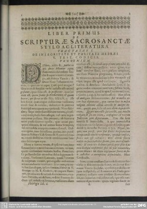 Liber Primus De Scripturae Sacrosanctae Stylo Ac Literatura