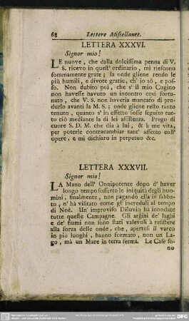 Lettera XXXVII. Signor mio!