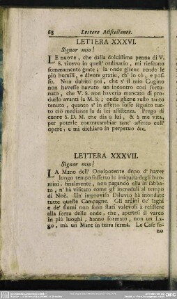 Lettera XXXVII. Signor mio!