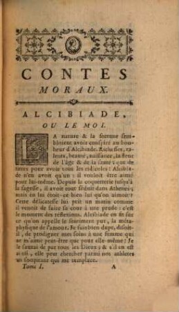 Contes Moraux : suivis d'une apologie du théatre. 1