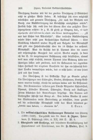 308-312 [Rezension] Ilgner, Carl, Die volkswirtschaftlichen Anschauungen Antonins von Florenz (1389 - 1459)