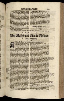 Caput V. Von Reichs- und Hansee-Städten.