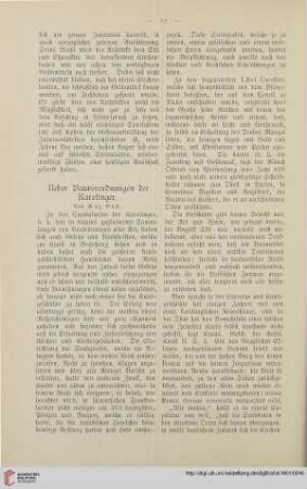 19: Ueber Bauverordnungen der Karolinger