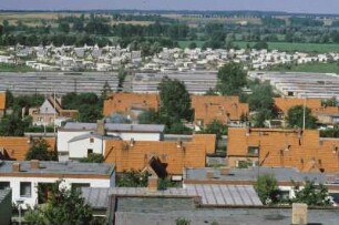 DDR. Neubrandenburg. Stadtteilansicht. Siedlungsbebauung am Ortsrand