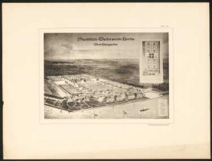 Städtische Wasserwerke Berlin, Werk Müggelsee: Perspektivische Vogelschau der Gesamtanlage (Tafel 13)