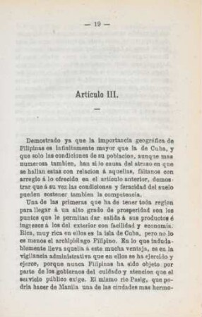 Artículo III
