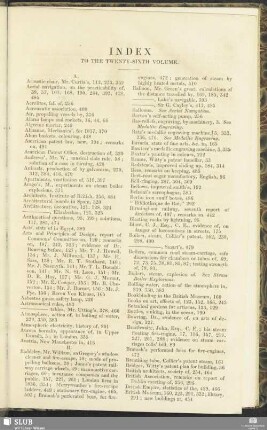 Index to the twenty-sixth volume