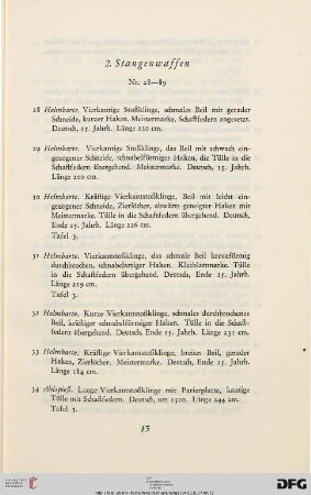 2. Stangenwaffen (Nr. 28-89)