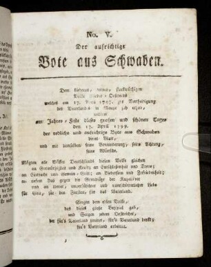 No. V. [Den 17ten April 1799.]