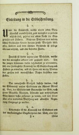 Einleitung in die Erdbeschreibung