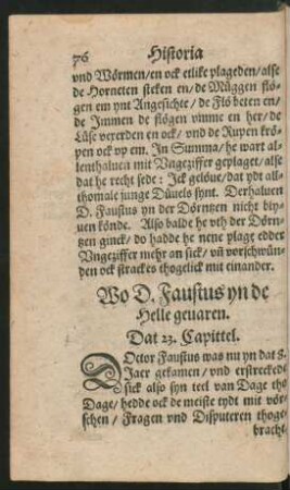 Wo D. Faustus yn de Helle gevaren. Dat 23. Capittel.