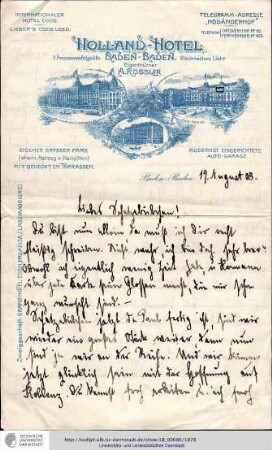 Brief vom 19.08.1908