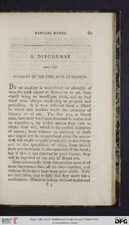 A discourse upon the academy of the fine arts at Madrid