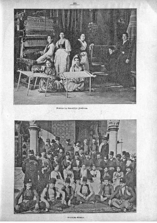 Inneres des bosnischen Pavilions ; Bosnische Gruppe