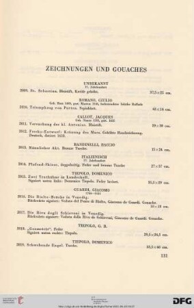 Zeichnungen und Gouaches (Nr. 2009-2060)