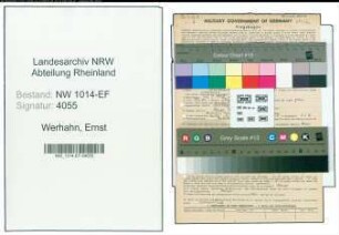 Entnazifizierung Ernst Werhahn , geb. 22.04.1906 (Kaufmann)