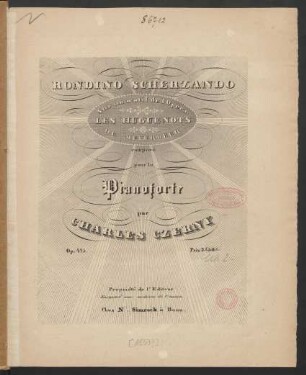 Rondino Scherzando Sur un motif de l'Opéra "Les Huguenots" De Meyerbeer : Op: 425