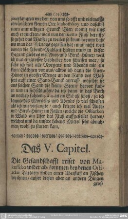 Das V. Capitel. Die Gesandschafft reiset von Makoffsko wider ab, ...