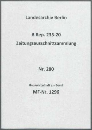 Hauswirtschaft als Beruf