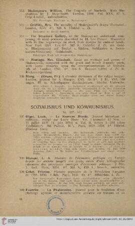 Sozialismus und Kommunismus (Nr. 337-351)