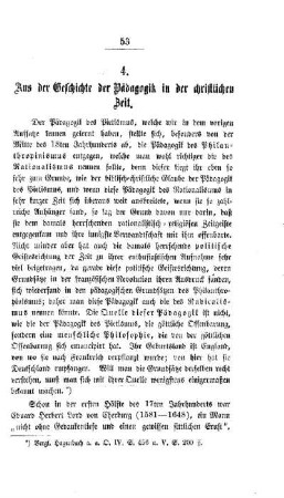 Aus der Geschichte der Pädagogik in der christlichen Zeit