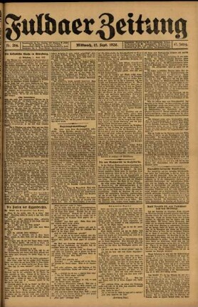 Ausgabe vom Mittwoch, den 15. September 1920.
