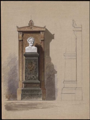 Grabmal Hermann von Schmid, München: Aufriss von der Seite