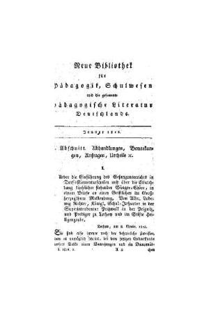 Ueber die Einführung des Gesangunterrichts in Dorf - Elementarschulen und über die Einrichtung kirchlicher stehender Sängerchöre, in einem Briefe an einen Geistlichen im Großherzogthum Mecklenburg. Von Albr. Ludewig Richter, königl. Schul - Inspector in der Superintendentur Pritzwalk in der Prignitz, und Prediger zu Techow und im Stifte Heiligengrabe