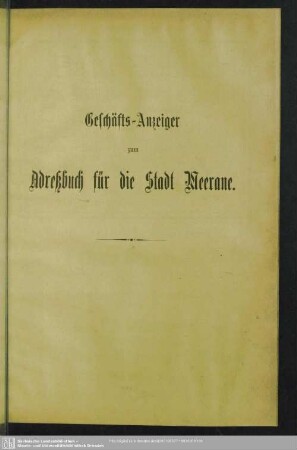 Anzeigen : Geschäfts-Anzeiger zum Adreßbuch für die Stadt Meerane