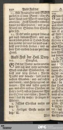 Aufs Fest der Heil. Drey-Einigkeit.