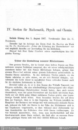 Ueber die Gestaltung unserer Milchstrasse