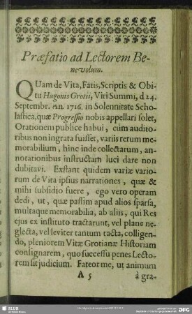 Praefatio ad Lectorem Benevolum