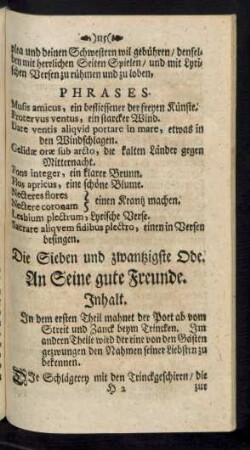 Die Sieben und zwantzigste Ode. An Seine gute Freunde