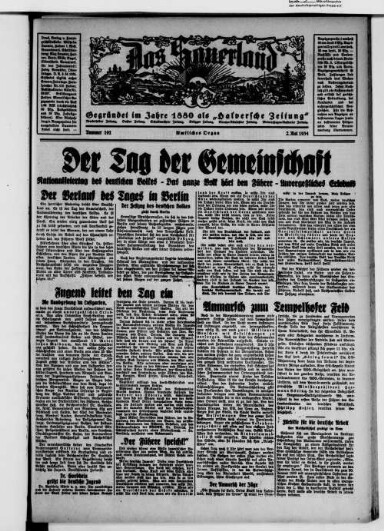 Titelseite einer Zeitung