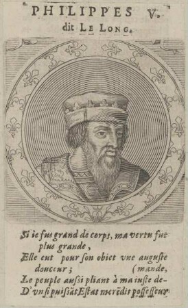 Bildnis von Philippes V., dit Le Long, König von Frankreich