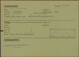 Eintrag in der Bundeszentralkartei (Teil des Testsamples): Goltzsche, Alexander