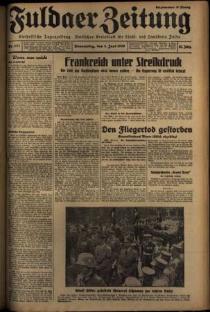 Erste Ausgabe vom Donnerstag, den 04. Juni 1936.