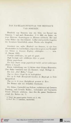 Das Nachlass-Inventar von Hendrick van Someren