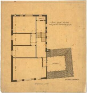 Billing, Hermann; Karlsruhe, Moltkestr.47 / Beethovenstr.; Villa Billing - Dachstock (Grundriss)