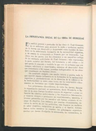 La importancia social de la obra de Groussac