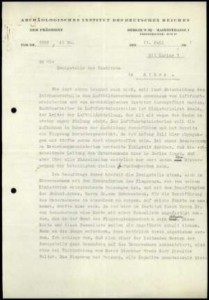 Brief; Martin Schede an AIDR Athen