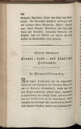 Dritter Abschnitt. Staats-Land- und häusliche Oekonomie.
