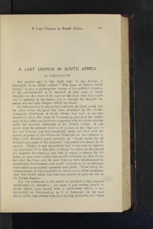 A last chance in South Africa