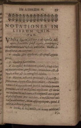 Notationes in librum quintum