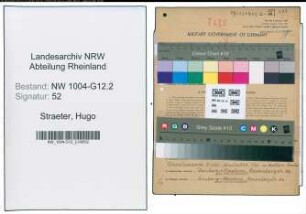 Entnazifizierung Hugo Straeter , geb. 20.08.1904 (Elektromeister)