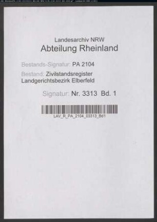 Heiratsregister Merscheid