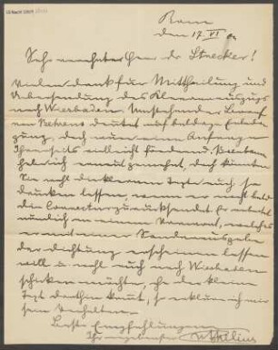 Brief an Ludwig Strecker  und B. Schott's Söhne : 17.06.1904