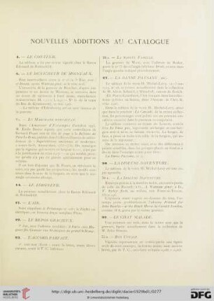 Nouvelles additions au catalogue