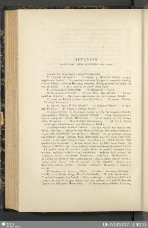 Appendix : coniecturas minus probabiles continens