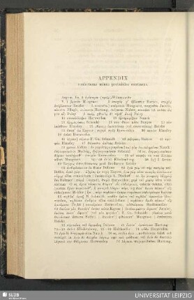 Appendix : coniecturas minus probabiles continens